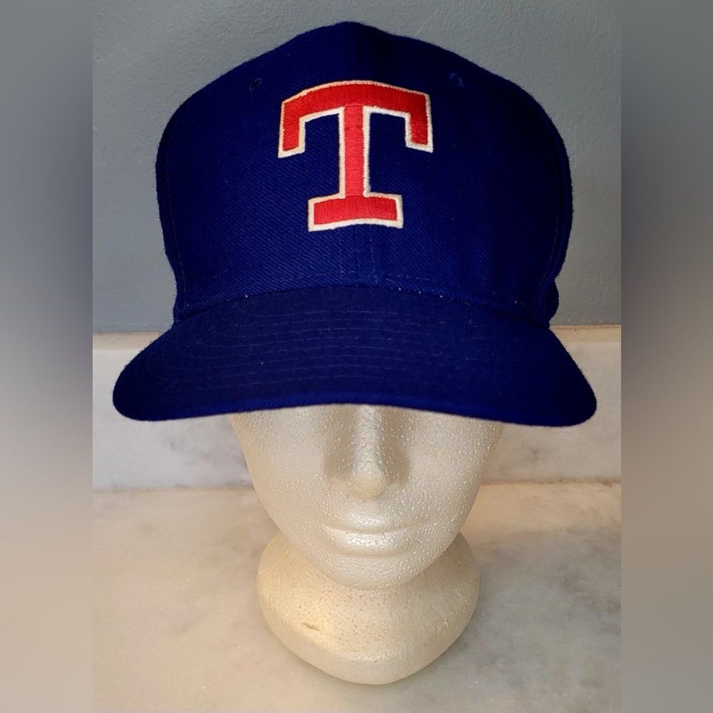 Vintage New Era 5950 Pro Model Texas Rangers Hat Cap Fitted 6 3/4   100% Wool